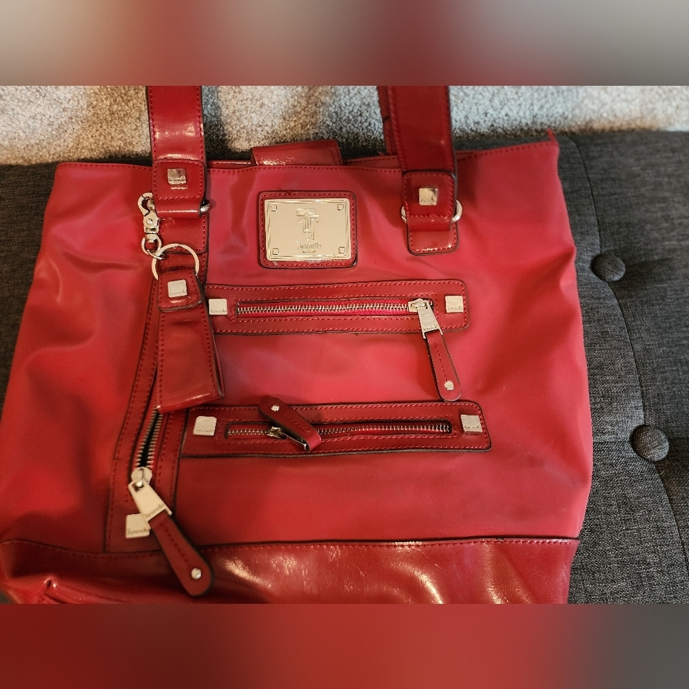 Preowned Tignanello red shoulder bag